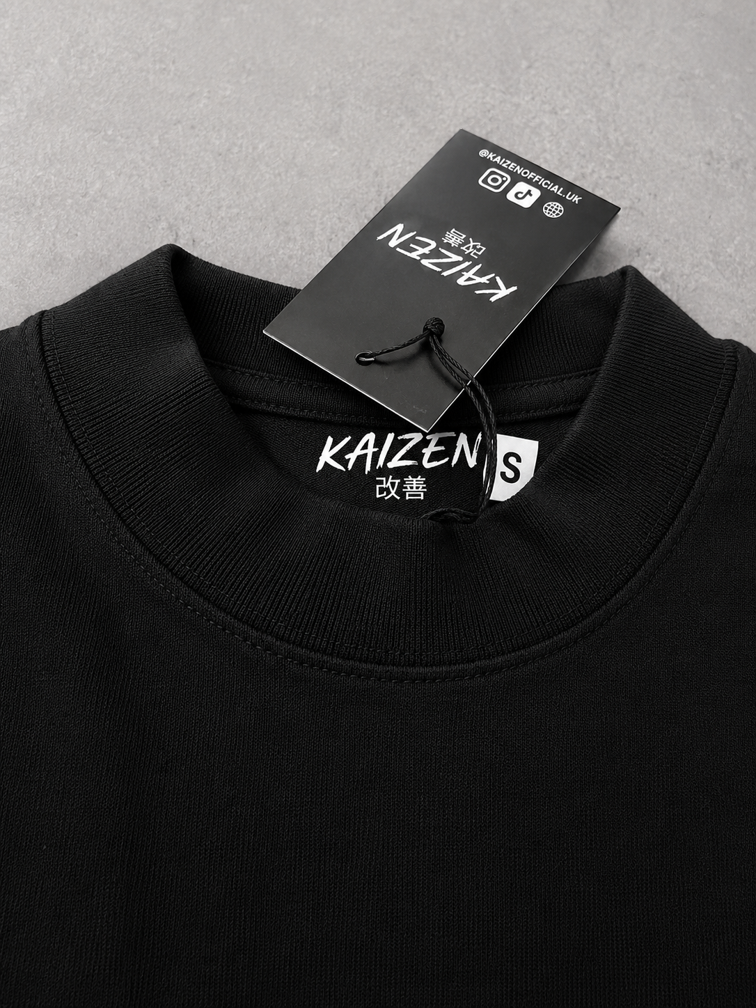 Kaizen Dual Logo Oversized Tee - Black / White
