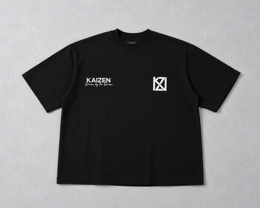 Kaizen Dual Logo Oversized Tee - Black / White