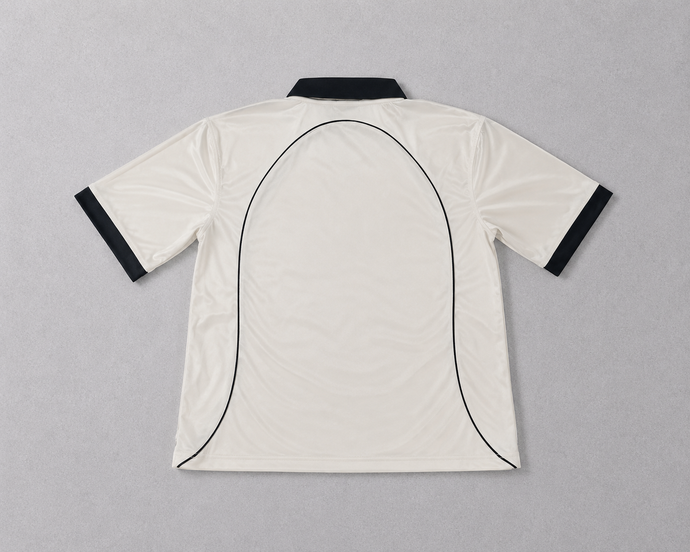 Kaizen Oversized Collared Jersey - Off White / Black
