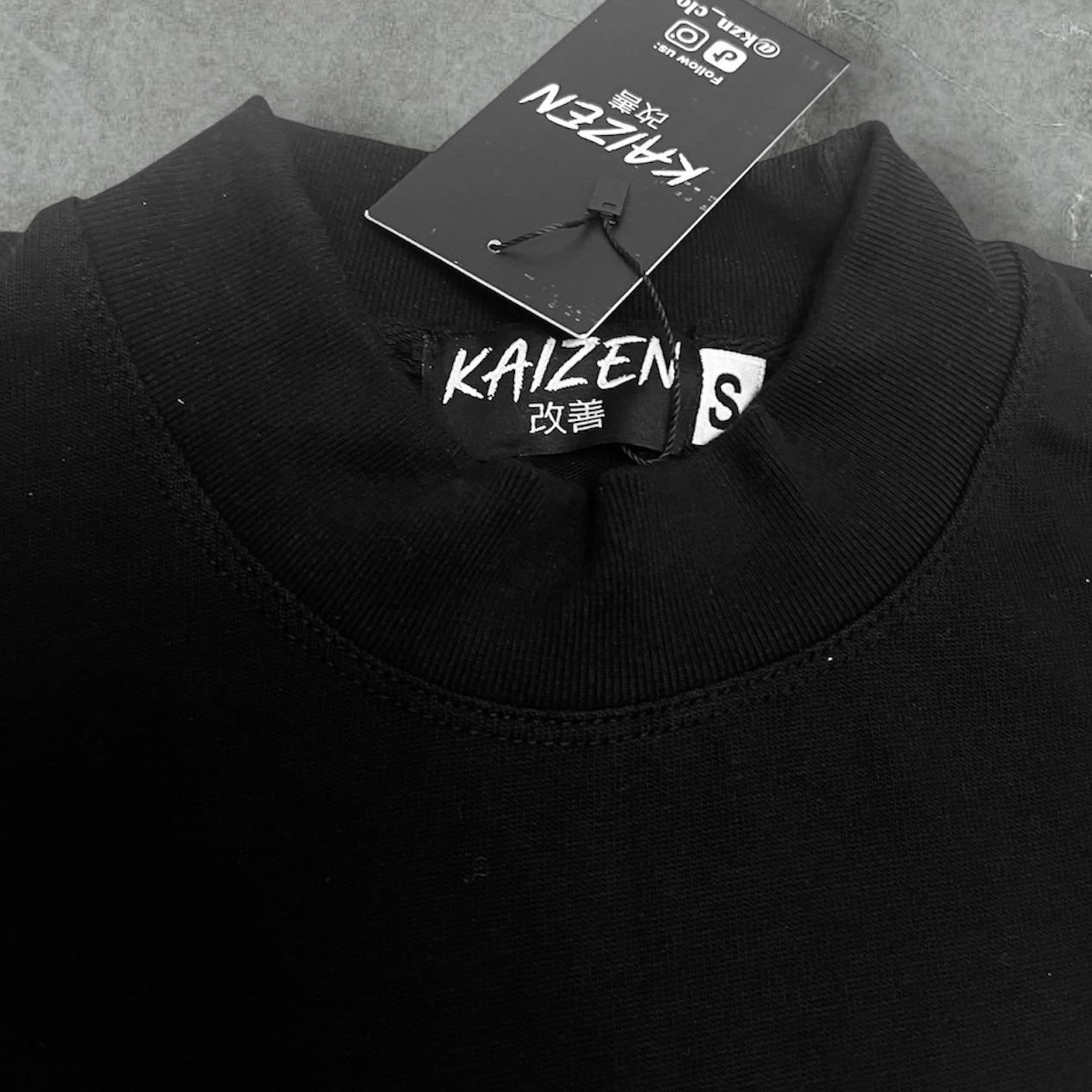 Kaizen Dual Logo Oversized Tee - Black / White