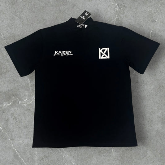Kaizen Dual Logo Oversized Tee - Black / White