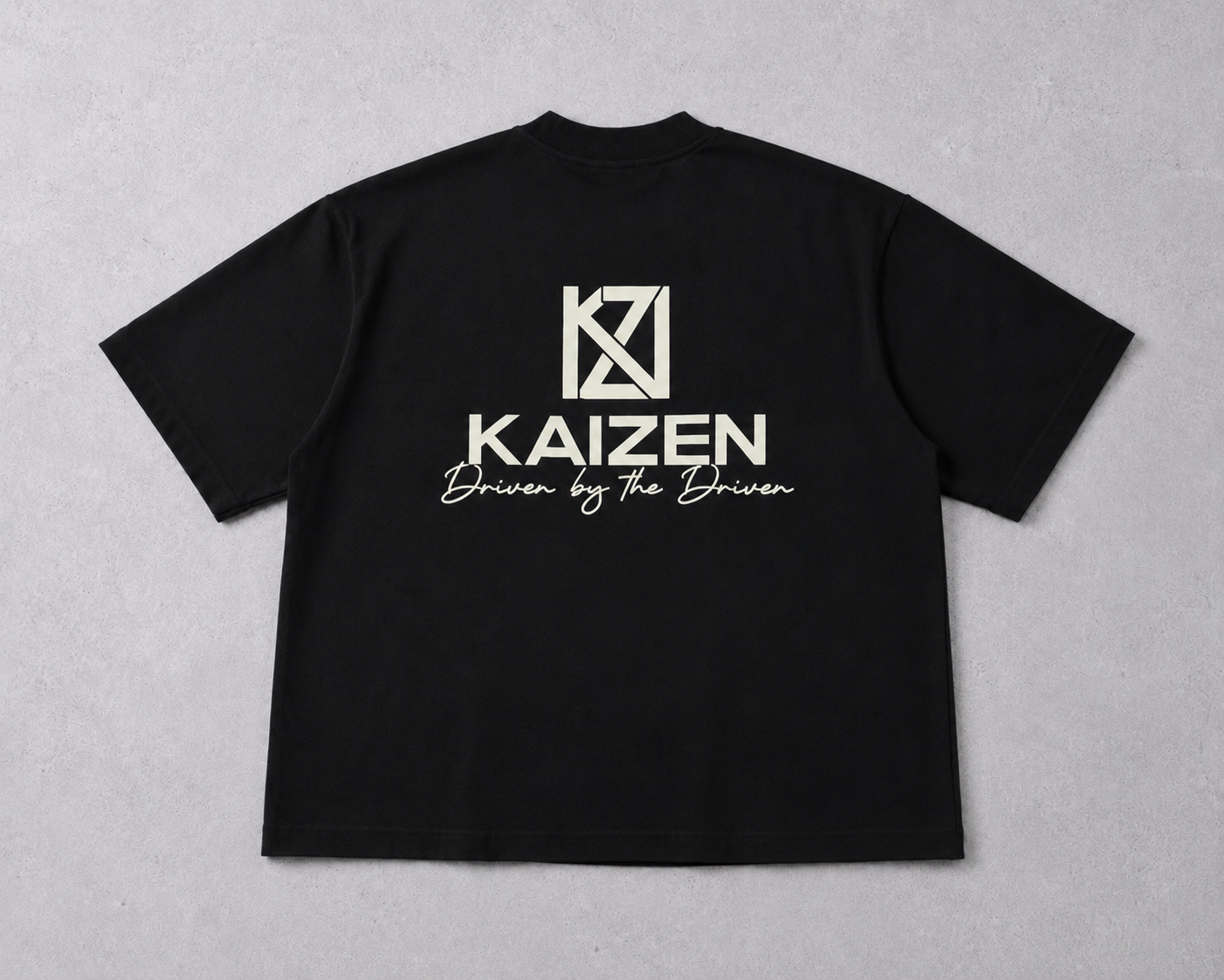 Kaizen Dual Logo Oversized Tee - Black / White