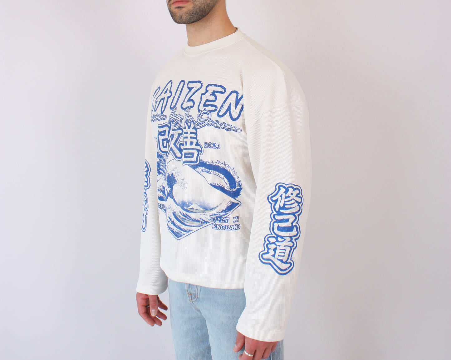 'The Great Wave' Long Sleeve Waffle Tee