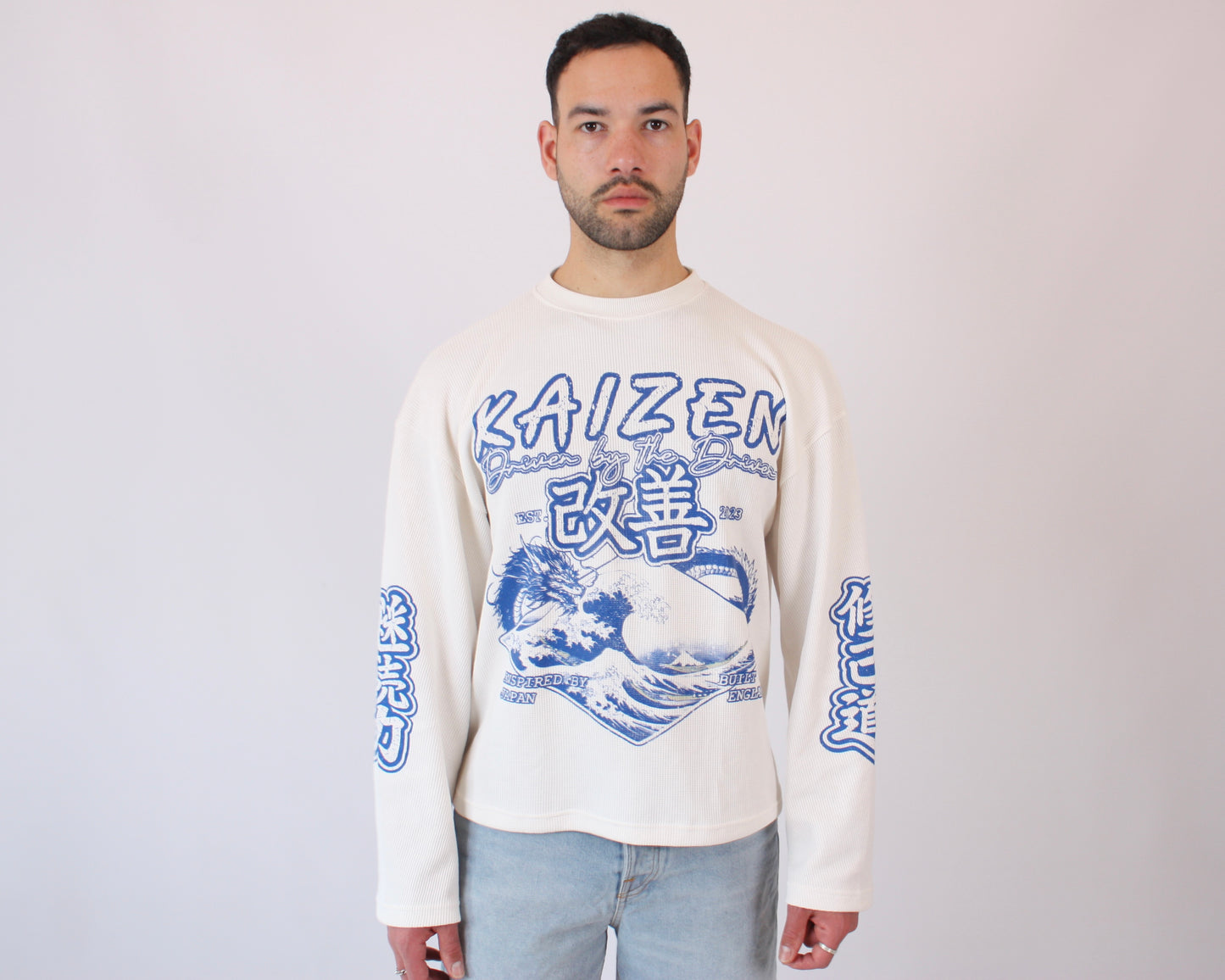 'The Great Wave' Long Sleeve Waffle Tee